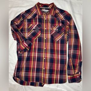 Levi’s men’s plaid button down western snaps small